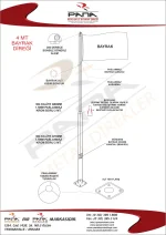 4 Metre İnox 304 Kalite Paslanmaz Krom Çelik Ekonomik Bayrak Direği - Görsel 2