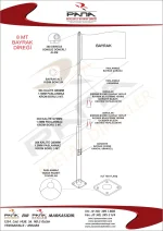 8 Metre İnox 304 Kalite Paslanmaz Krom Çelik Ekonomik Bayrak Direği - Görsel 2