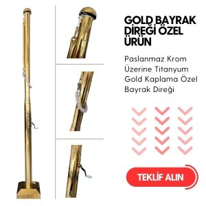 BAYRAK DİREĞİ TİTANYUM GOLD KAPLAMA 6 METRE