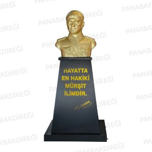 Atatürk Büstü Mareşal Üniformalı (80cm Alüminyum)+ Kaide (120cm)+ Alt Tabla