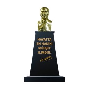 Atatürk Büstü (85cm Pirinç)+ Kaide (120cm)+ Alt Tabla Lise Modeli