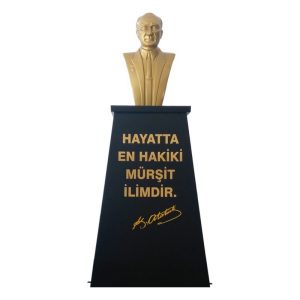 Atatürk Büstü (70cm Alüminyum)+ Kaide (120cm) Lise Modeli
