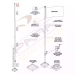 12 Metre İnox 304 Kalite Paslanmaz Krom Çelik Standart Bayrak Direği - Görsel 2