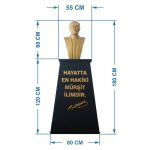 Atatürk Büstü (60cm Fiber)+ Kaide (120cm) Lise Modeli - Görsel 2
