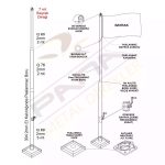 7 Metre İnox 304 Kalite Paslanmaz Krom Çelik Standart Bayrak Direği - Görsel 2