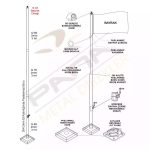 9 Metre İnox 304 Kalite Paslanmaz Krom Çelik Standart Bayrak Direği - Görsel 2