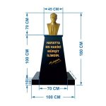 Atatürk Büstü (70cm Alüminyum)+ Kaide (100cm)+ Alt Tabla İlkokul Modeli - Görsel 2