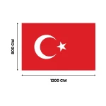 Türk Bayrağı 8x12 m Raşel Kumaş - Görsel 2