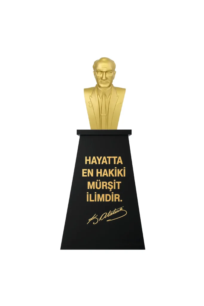ataturk bustu 60cm fiber kaide 100cm ilkokul modeli