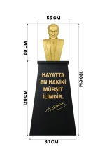 Atatürk Büstü (60cm Fiber)+ Kaide (120cm) Lise Modeli - Görsel 2