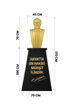 Atatürk Büstü (70cm Alüminyum)+ Kaide (100cm) İlkokul Modeli - Görsel 2