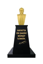 Atatürk Büstü (70cm Alüminyum)+ Kaide (120cm)+ Alt Tabla Lise Modeli