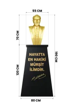 Atatürk Büstü (70cm Pirinç)+ Kaide (120cm) Lise Modeli - Görsel 2