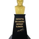 Atatürk Büstü (80cm Fiber)+ Kaide (120cm)+ Alt tabla Lise Modeli