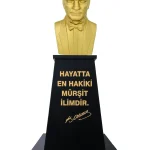 Atatürk Büstü (85cm Alüminyum)+ Kaide (120cm)+ Alt tabla Lise Modeli