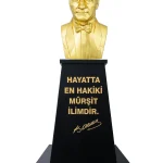 Atatürk Büstü (85cm Pirinç)+ Kaide (120cm)+ Alt Tabla Lise Modeli