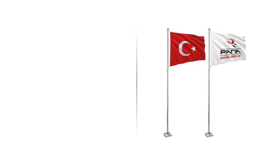 Türk bayraklı ve firma logolu paslanmaz bayrak direkleri
